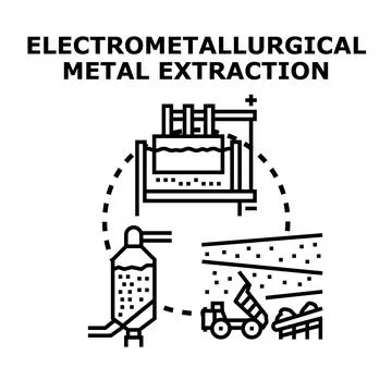 Electrometallurgical process extracting metals from ore イラスト素材