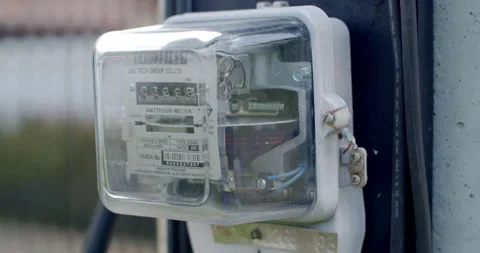 Electrometer measuring electricity consumption.Close-up front. Stock Footage 261984661