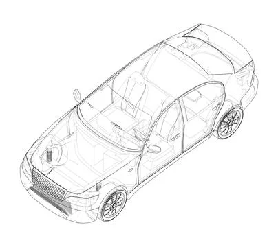 Electromobile. 3d illustration Stock Illustration