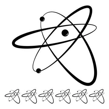 Electron atom orbit cartoon vector graphic Stock Illustration