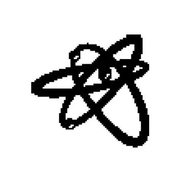 Electron atom orbit pixel art vector illustration Stock Illustration