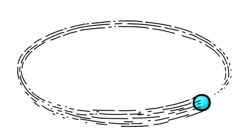 Electron ball and orbit hand drawn cartoon animation Video stock 166120784