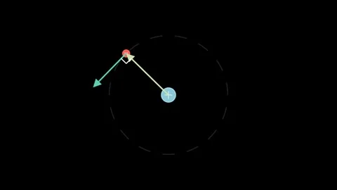An electron circling a proton in hydrogen atom Vídeo Stock 335190414
