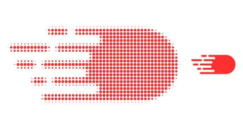 Electron Flight Halftone Dotted Icon Illustrazione stock