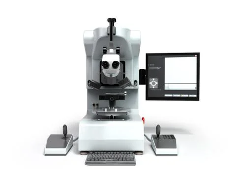 Electron microscope 3d render on white Stock Illustration