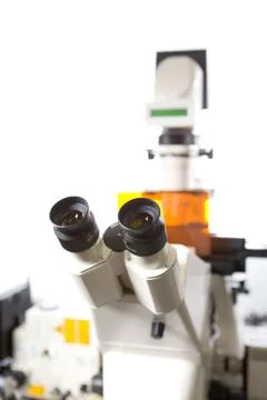 Electron microscope, focus in the eye-piece Stock Photos