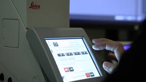 Electron microscope screen Stock-Footage 145362550