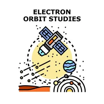 Electron orbit studies in space and science research Stock Illustration