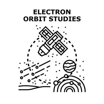 Electron orbit studies in space and science research Stock Illustration
