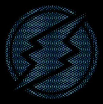 Electroneum Mosaic Icon of Halftone Bubbles Illustrazione stock