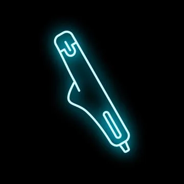 Electronic 3d printing pen neon blue glow Stock Illustration