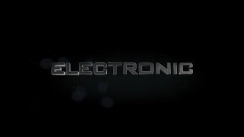 Electronic 3D title metal text on black alpha channel background Stock Footage 256513993