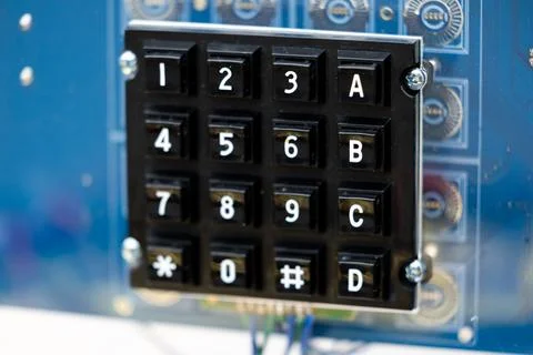 Electronic 4x4 Matrix Keypad Module on Circuit Board. Stock Photos