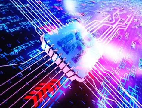 Electronic 5G network technology, data transmission and storage Illustrazione stock