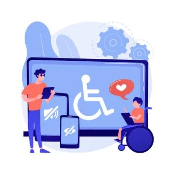 Electronic accessibility abstract concept vector illustration. Stock Illustration