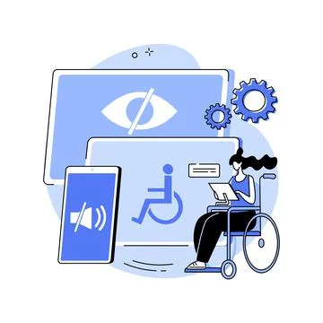 Electronic accessibility abstract concept vector illustration. Illustrazione stock