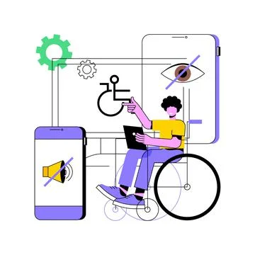 Electronic accessibility abstract concept vector illustration. Illustrazione stock