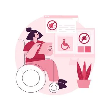 Electronic accessibility abstract concept vector illustration. Illustrazione stock