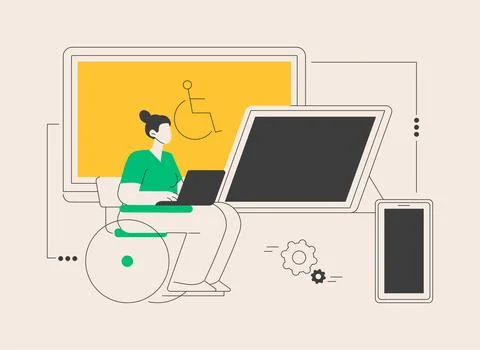 Electronic accessibility abstract concept vector illustration. Stock Illustration