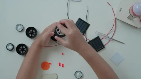 Electronic Activity Kit, STEM science toy,  child learn electrical processe.. Stock Footage 341448858