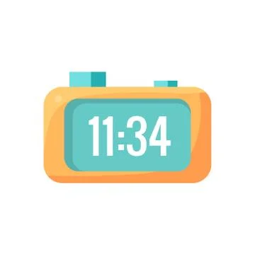 Electronic Alarm Clock Cartoon Design Vector Illustration Stock Illustration