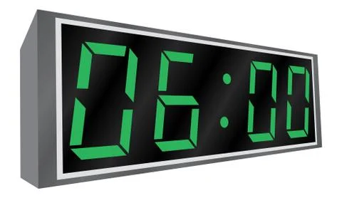 Electronic alarm clock. Illustrazione stock