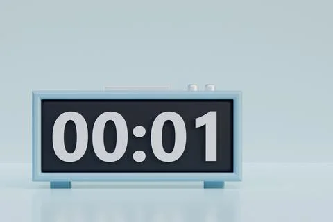 Electronic alarm clock with large numbers, 3D render Stock Illustration