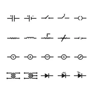 Electronic and Electric Symbol Vector by EPS10 Stock Illustration