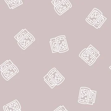 Electronic and paper maps line vector seamless pattern 스톡 일러스트