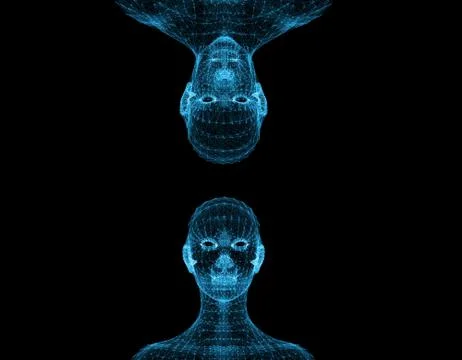Electronic artificial intelligence, human body technology network data Illustrazione stock