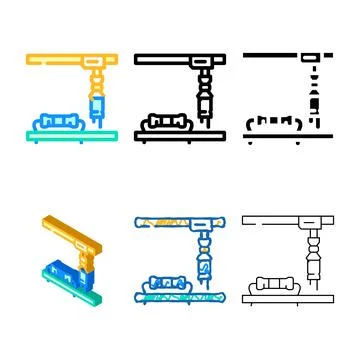 Electronic assembly electronics color icon vector variations イラスト素材