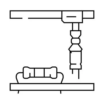 Electronic assembly electronics line icon vector illustration Stock Illustration
