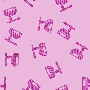 Electronic assembly line industry 3 line vector seamless pattern 库存插图