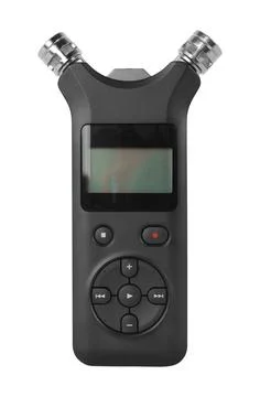 Electronic audio device - Front view Portable digital Recorder isolated Stock Photos