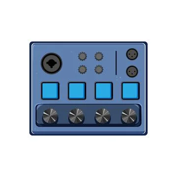 Electronic audio mixer cartoon vector illustration Stock Illustration