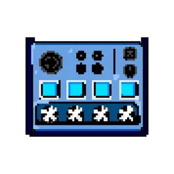 Electronic audio mixer game pixel art vector illustration Stock Illustration