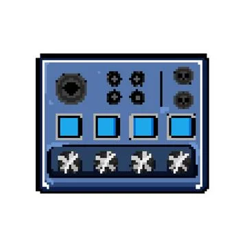 Electronic audio mixer pixel art vector illustration Stock Illustration