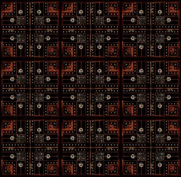  Electronic Background Electronic pattern motif background in orange and b... Stock Photos