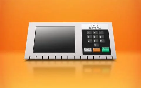 The electronic ballot box with numeric keypad. Buttons with braille font. Stock Illustration