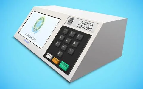 The electronic ballot box with numeric keypad. Buttons with braille font. Stock Illustration