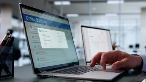 Electronic Bank Balance Statement And Transfer Stock Footage 306314872