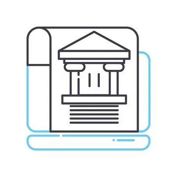 Electronic bank statement line icon, outline symbol, vector illustration Stock Illustration