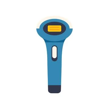 Electronic barcode scanner scanning data from barcode Illustrazione stock