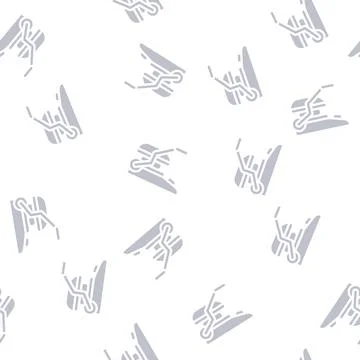 Electronic bbq grill glyph vector seamless pattern Stock Illustration