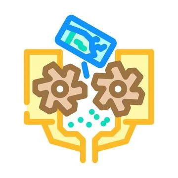 Electronic being shredded e waste pollution color icon vector illustration Stock Illustration