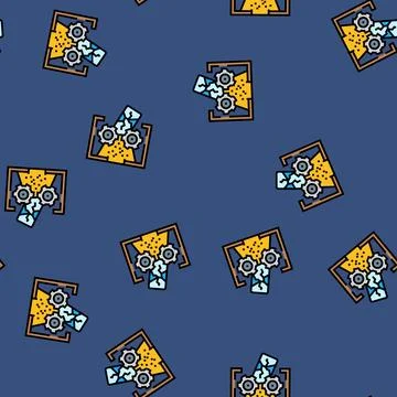 Electronic being shredded e waste pollution vector seamless pattern Stockillustratie