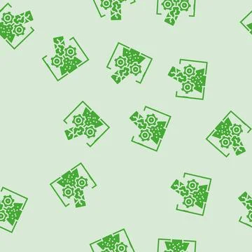 Electronic being shredded e waste pollution glyph seamless pattern Stock Illustration