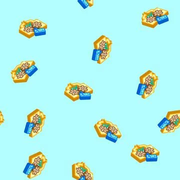 Electronic being shredded e waste pollution isometric icon seamless pattern Stockillustratie