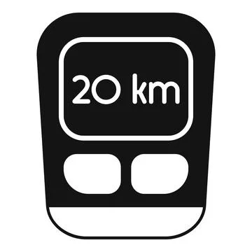 Electronic bike computer showing 20 km distance traveled 스톡 일러스트