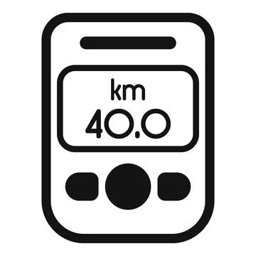 Electronic bike computer showing speed in kilometers per hour Stock Illustration